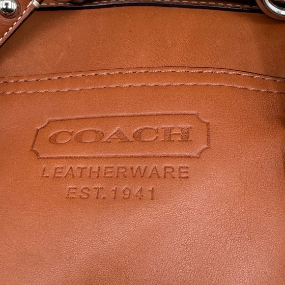 Coach Vintage Leather Satchel Tote Bag Brown Classic Shoulder Handbag - Picture 9 of 13